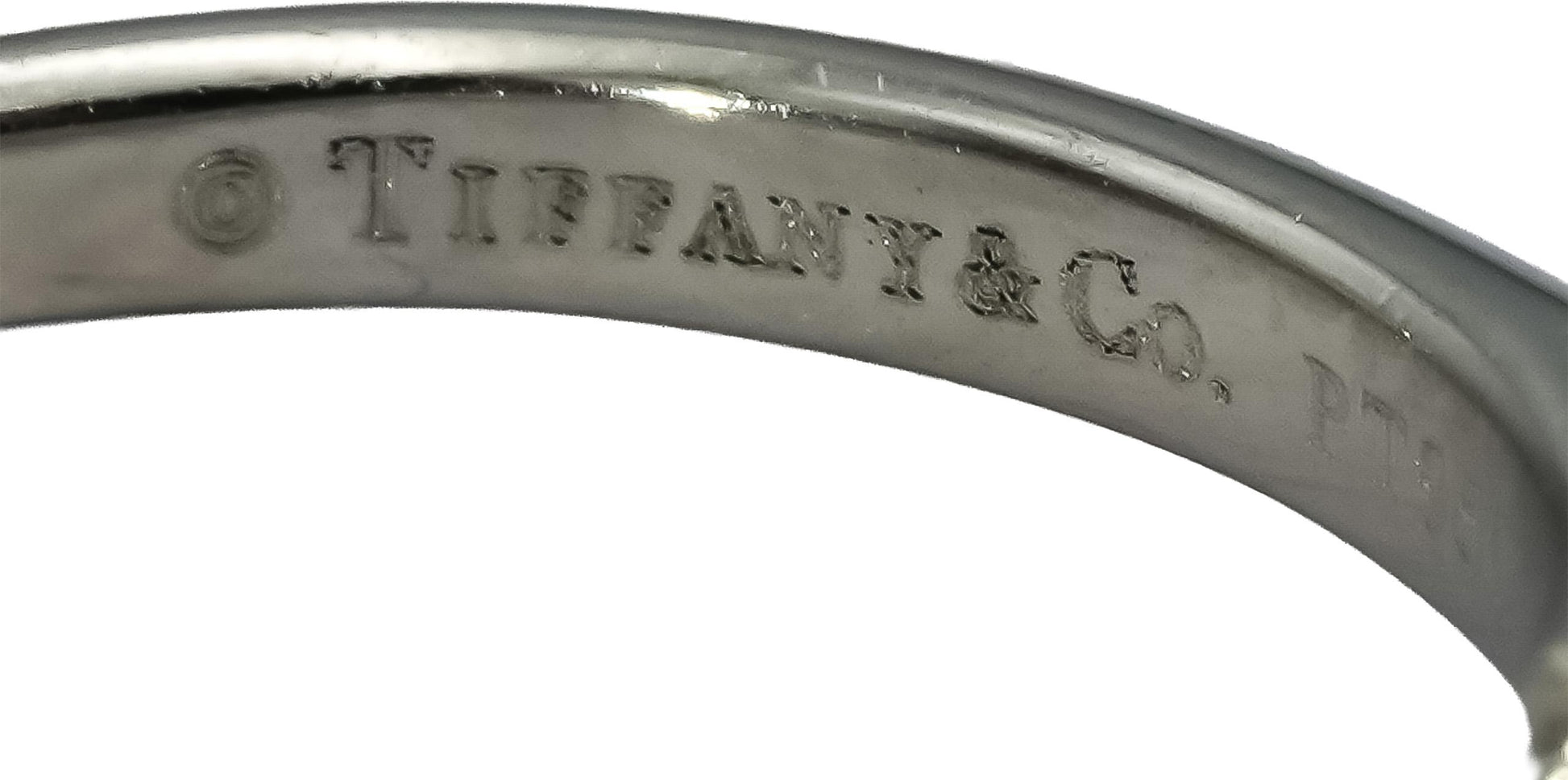 TIFFANY & CO. Platinum Emerald Cut VS Diamond Solitaire Ring 0.35CT Size 5.75