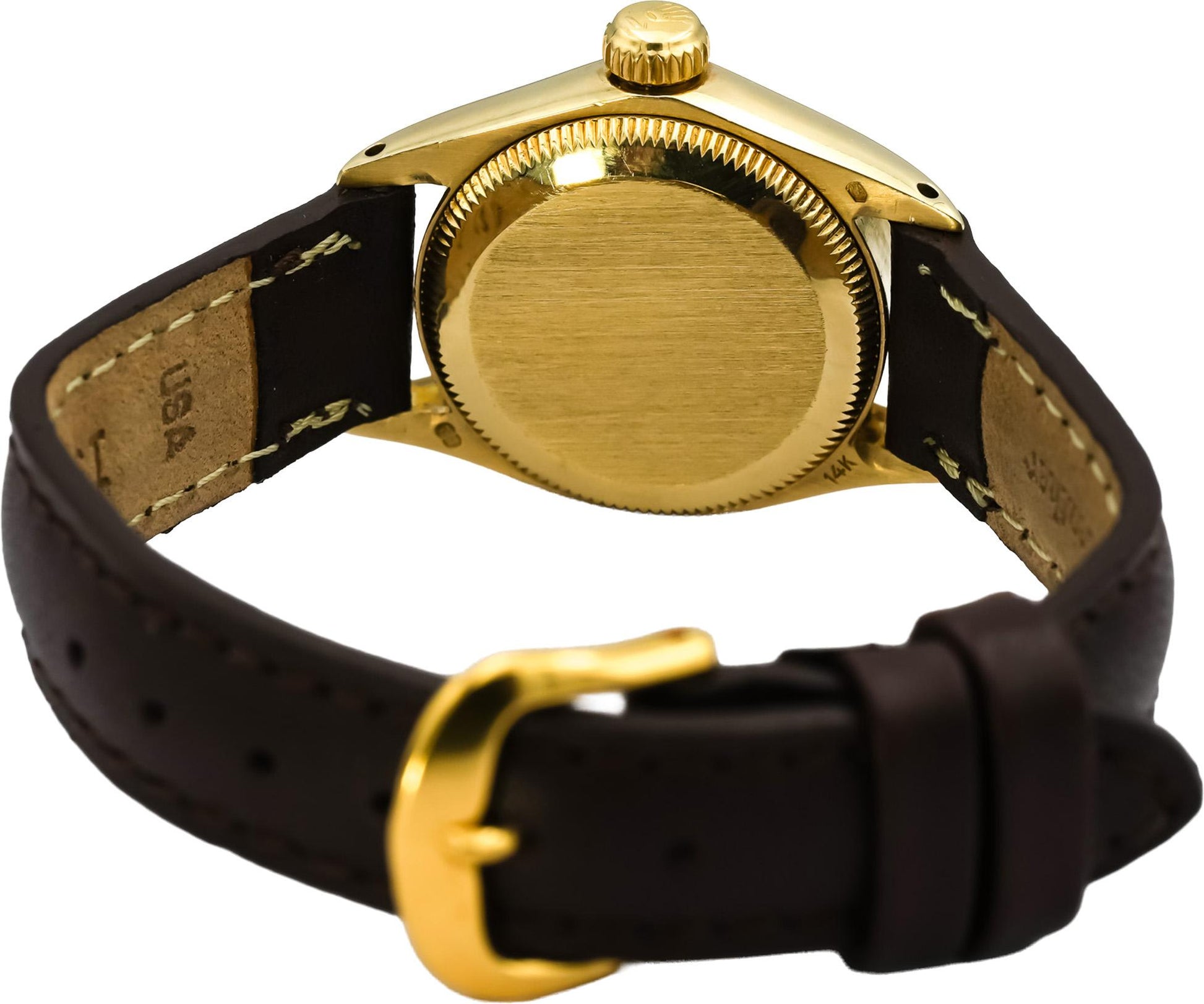 ROLEX Vintage 14k Yellow Gold Lady Oyster Perpetual Manual Winding Watch