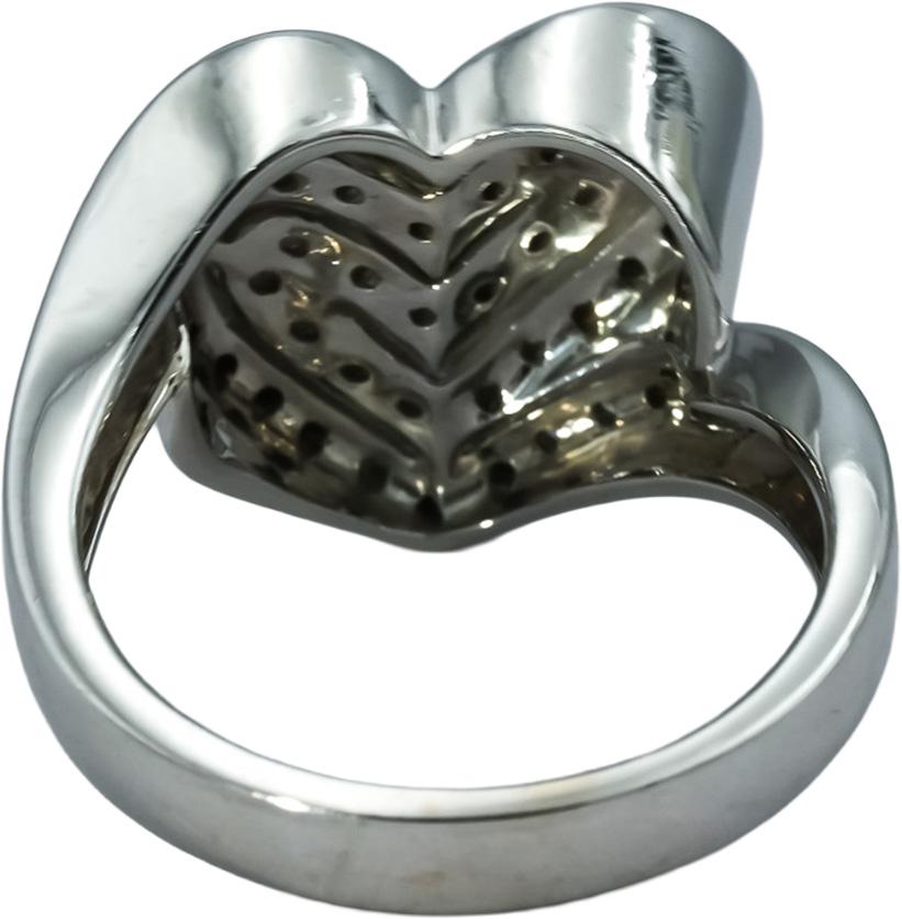 14k White Gold Round Diamond Abstract Heart Ring 0.50CT Size 8