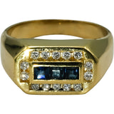 14k Yellow Gold VS Diamond and Sapphire Men's Band Ring 0.70CT Size 9.5