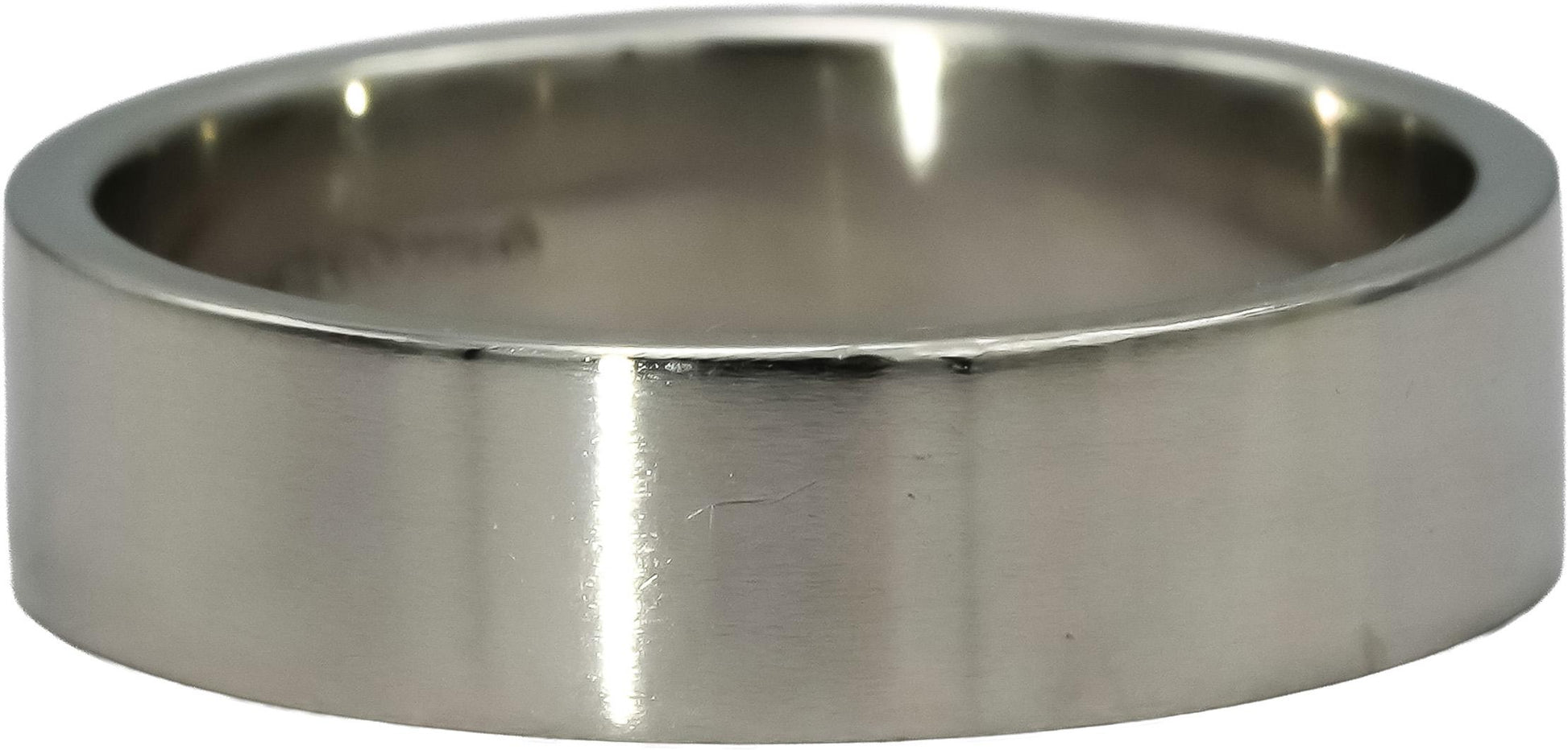TIFFANY & CO. Platinum 6.0mm Wide Flat Men's Wedding Band Ring Size 10.5