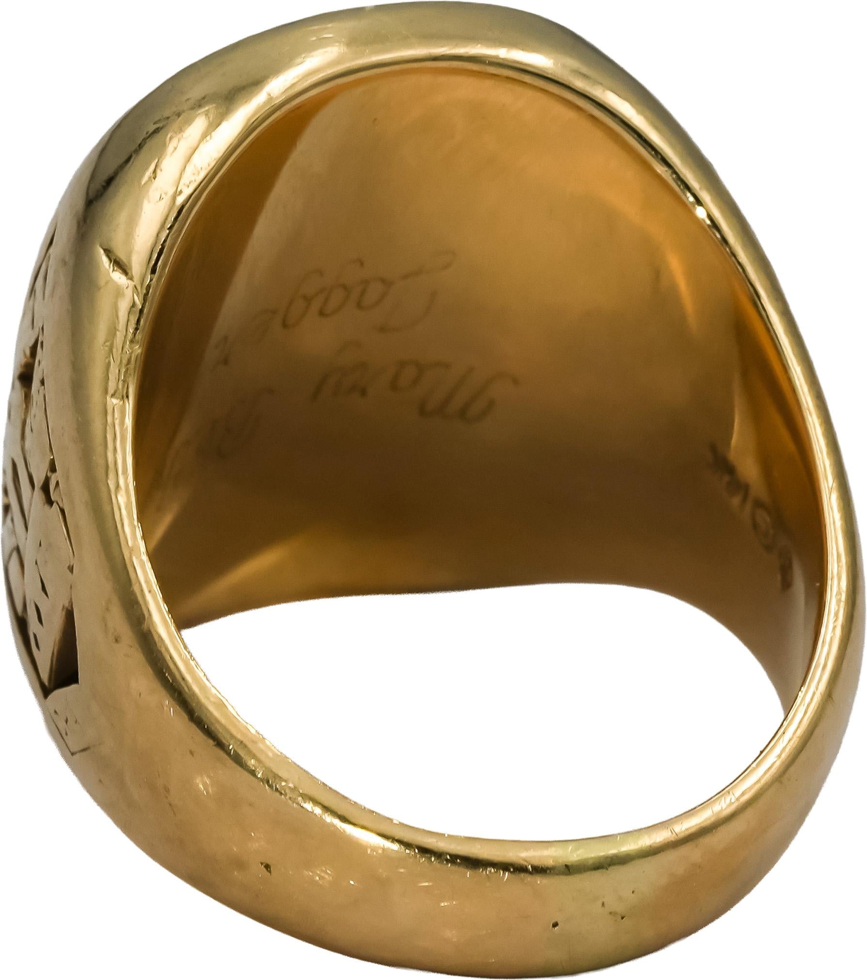 14k Gold Diamond Denver Broncos Back 2 Back Champions Ring 1.0CT Size 7.75