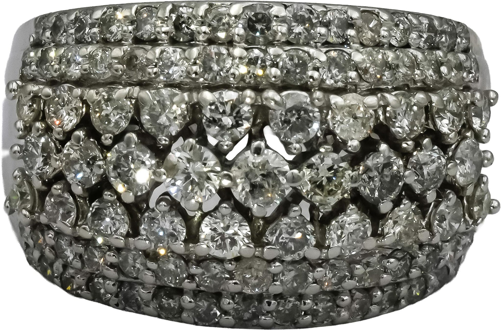 14k White Gold Round Diamond Cluster Ring 1.0CT Size 7.5