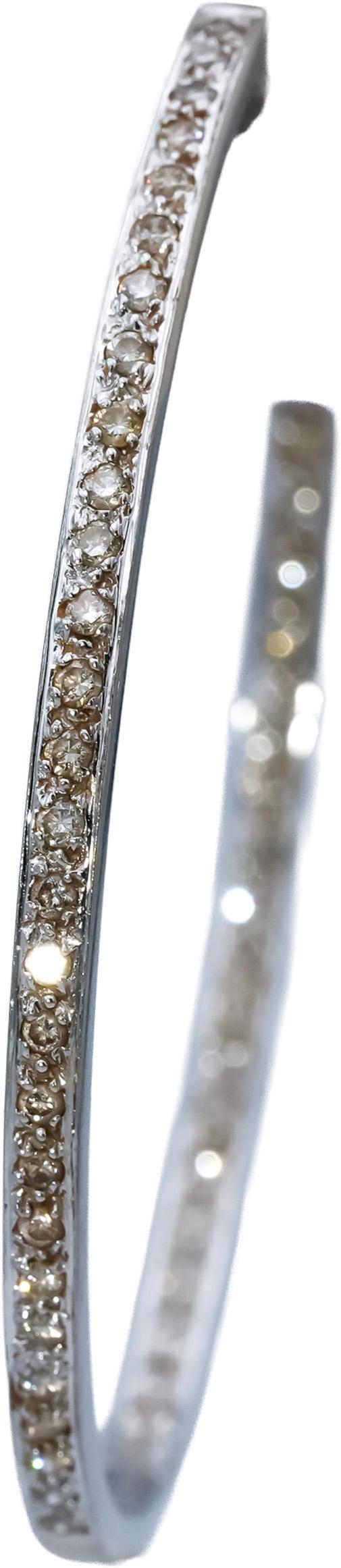 14k White Gold Round Diamond Inside Out Hoop Earrings 1.50CT