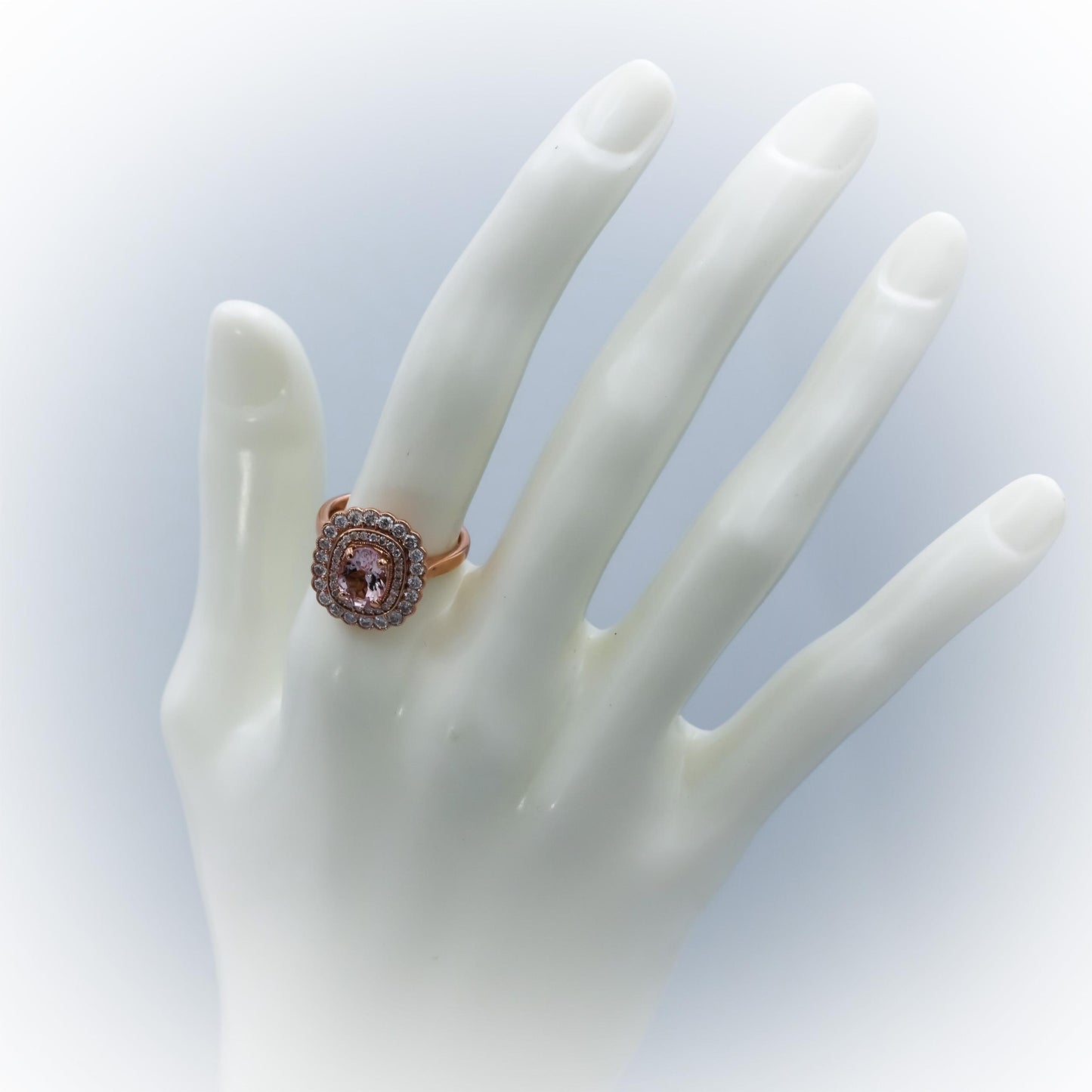 14k Rose Gold Diamond and Morganite Cocktail Ring 2.0CT Size 6.25