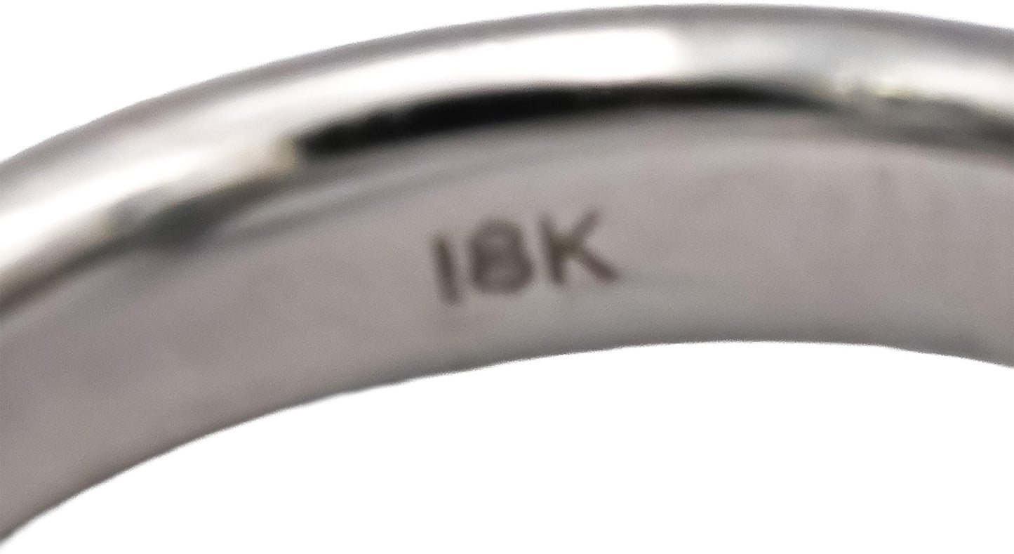 18k White Gold VS Round Diamond Marquise Topaz Cocktail Ring 4.09CT Size 6.5