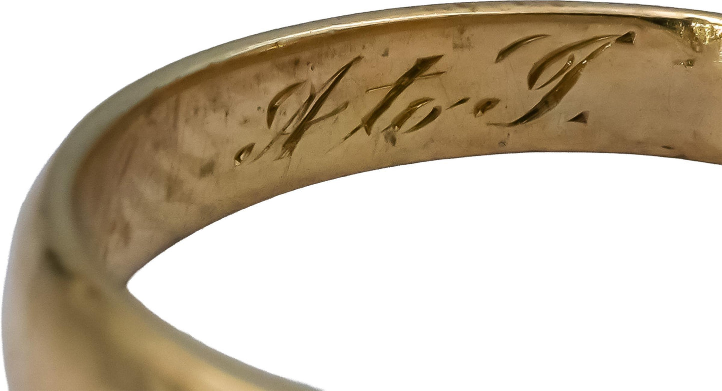 TIFFANY & CO. Vintage 18k Gold VS Old Euro Cut Diamond Three Stone Ring 0.50CT
