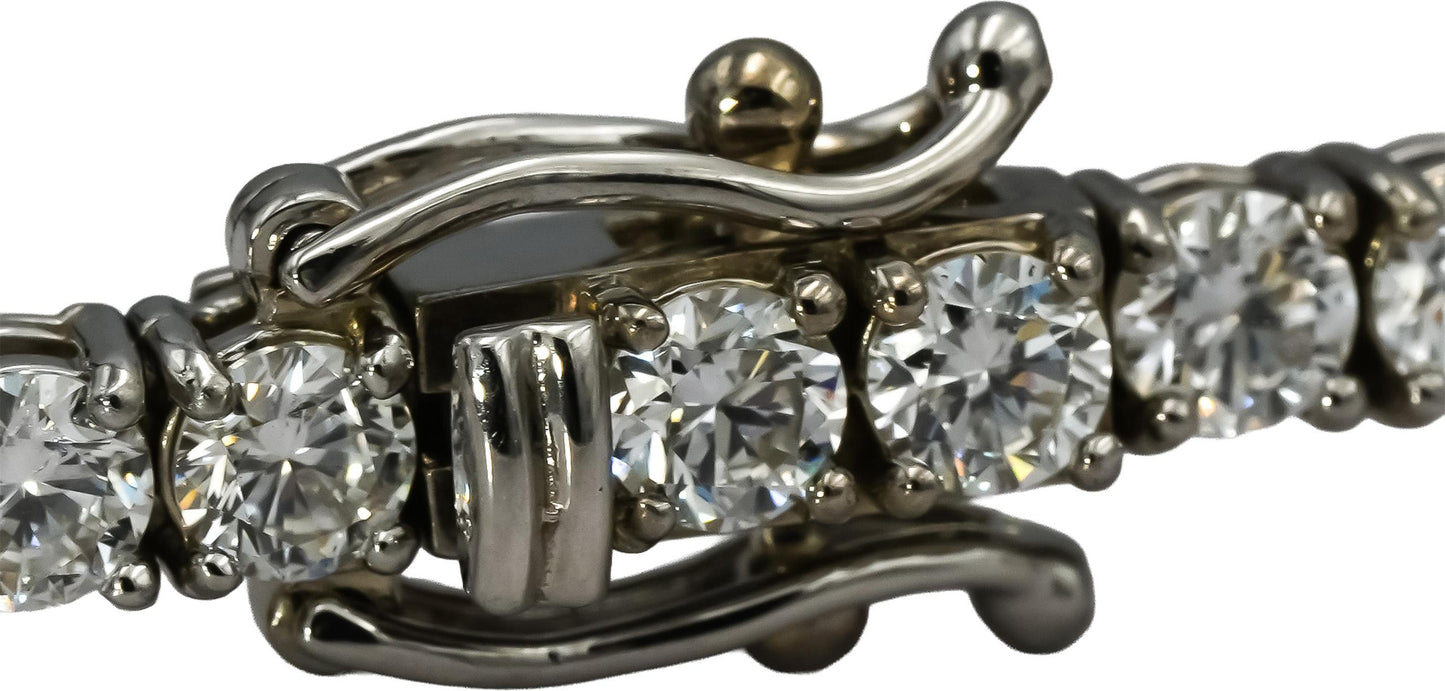 14k White Gold Round VS Lab-Grown Diamond Tennis Bracelet 6.72CT