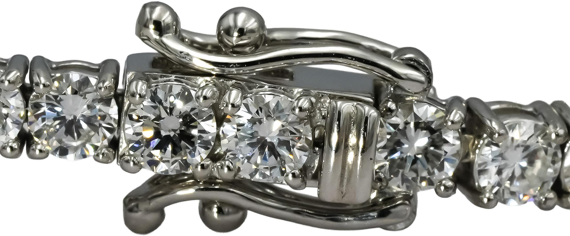 14k White Gold VS Round Lab-Grown Diamond Tennis Bracelet 6.12CT