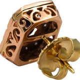 14k Rose & Yellow Gold Diamond and Sapphire Stud Earrings 1.75CT
