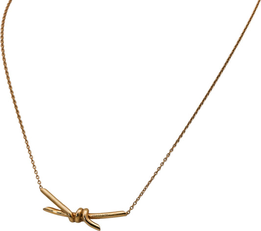 TIFFANY & CO. 18k Yellow Gold Knot Pendant Necklace