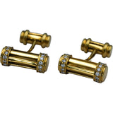 TIFFANY & CO. 18k Yellow Gold VS Round Diamond Bar Cufflinks 0.45CT