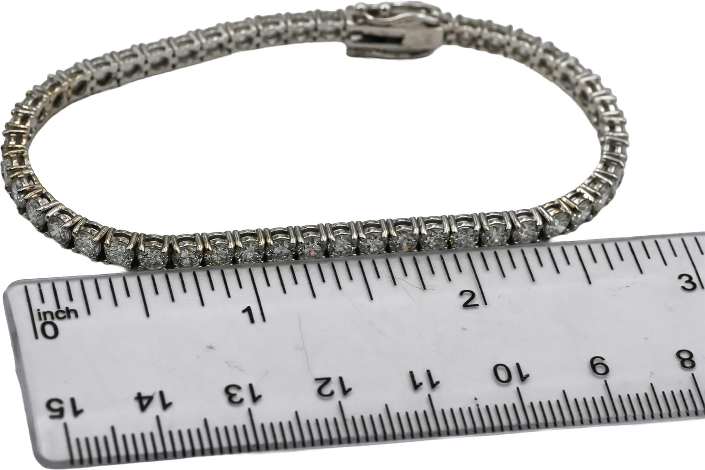 14k White Gold VS Round Lab-Grown Diamond Tennis Bracelet 7.30CT
