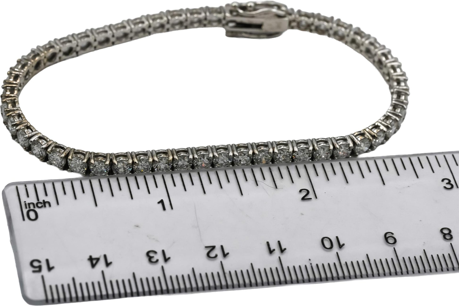 14k White Gold VS Round Lab-Grown Diamond Tennis Bracelet 7.30CT