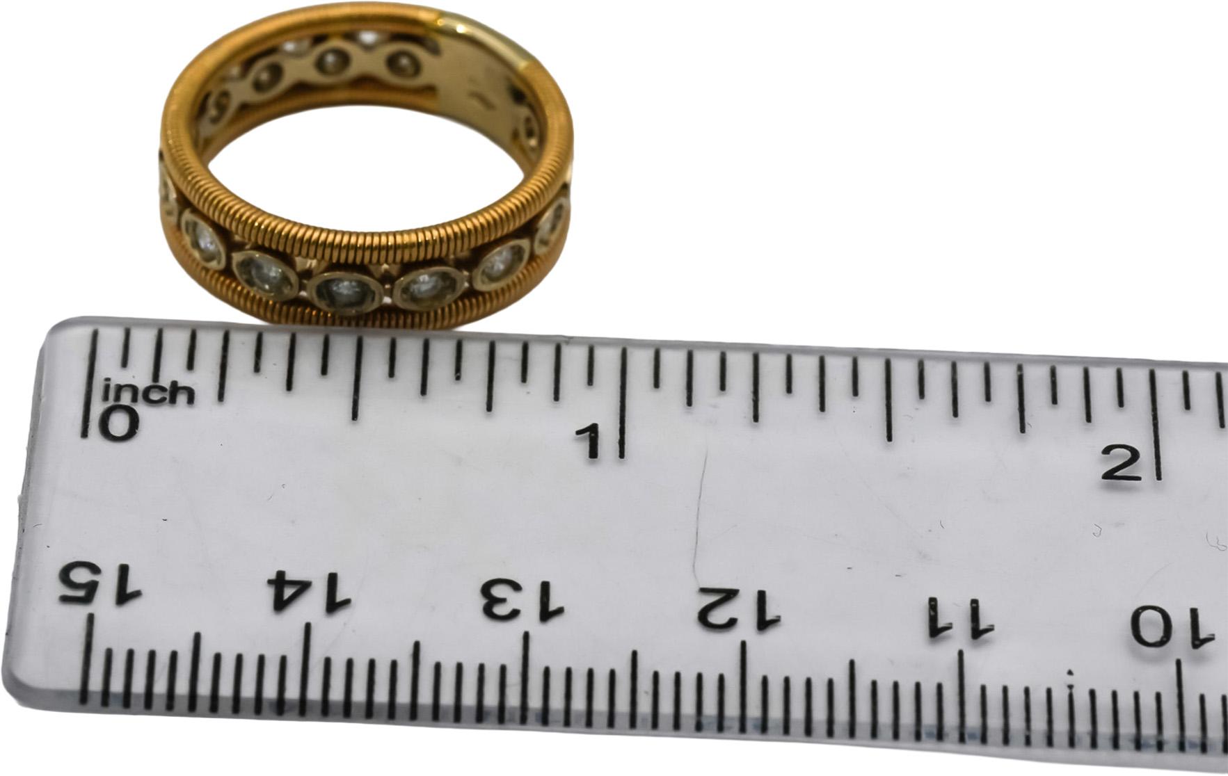 18k Yellow Gold VS Round Diamond Cable Band Ring 0.50CT Size 6.5