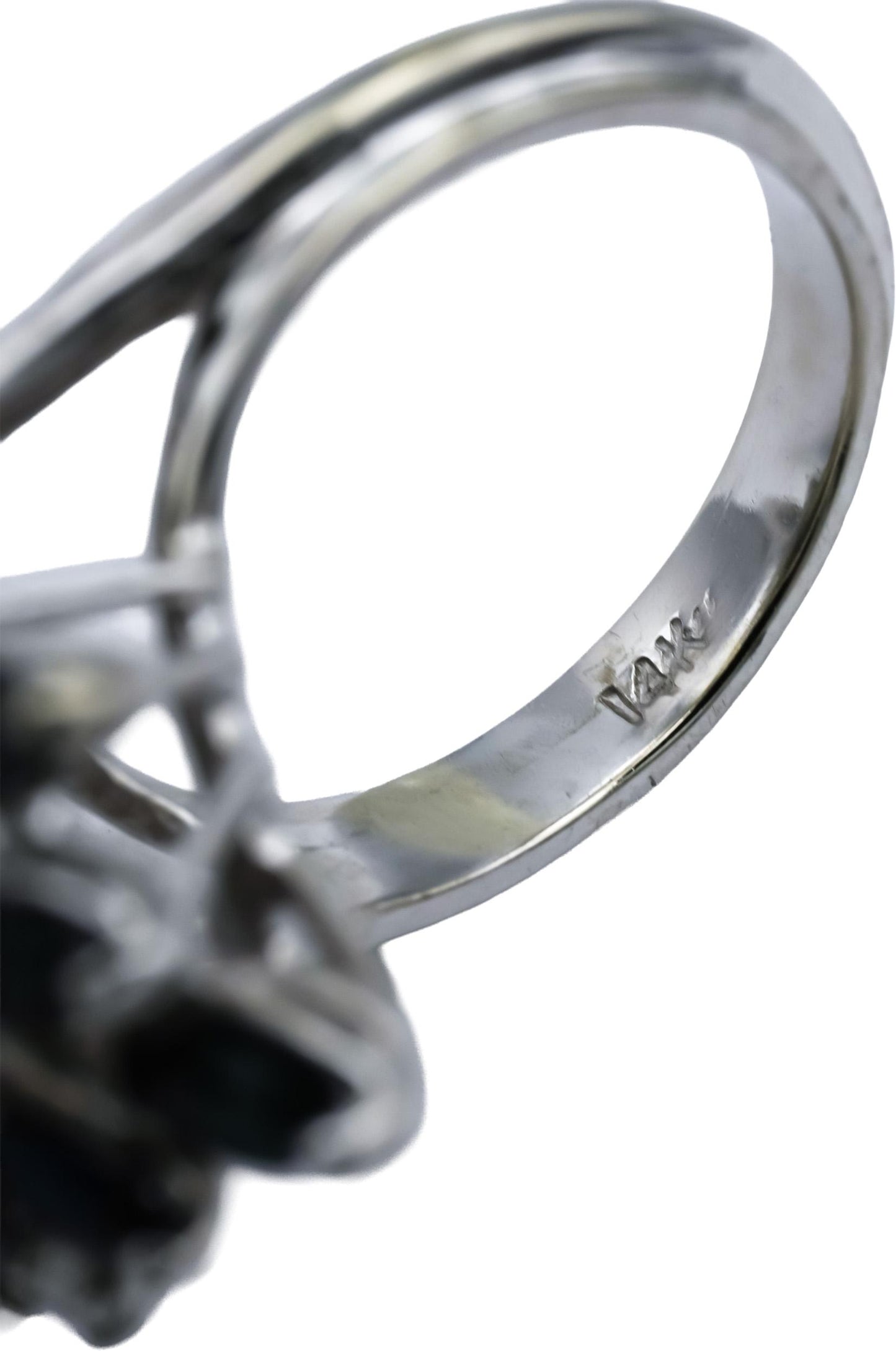 14k White Gold Diamond and Sapphire Cocktail Ring 3.0CT Size 6.5