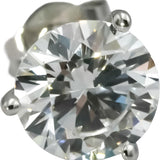 14k White Gold Round Lab-Grown Diamond Martini Setting Stud Earrings 2.01CT