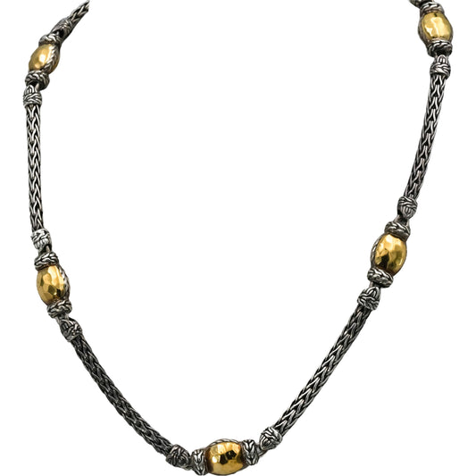 JOHN HARDY Sterling Silver 22K Yellow Gold Palu Collection Station Necklace