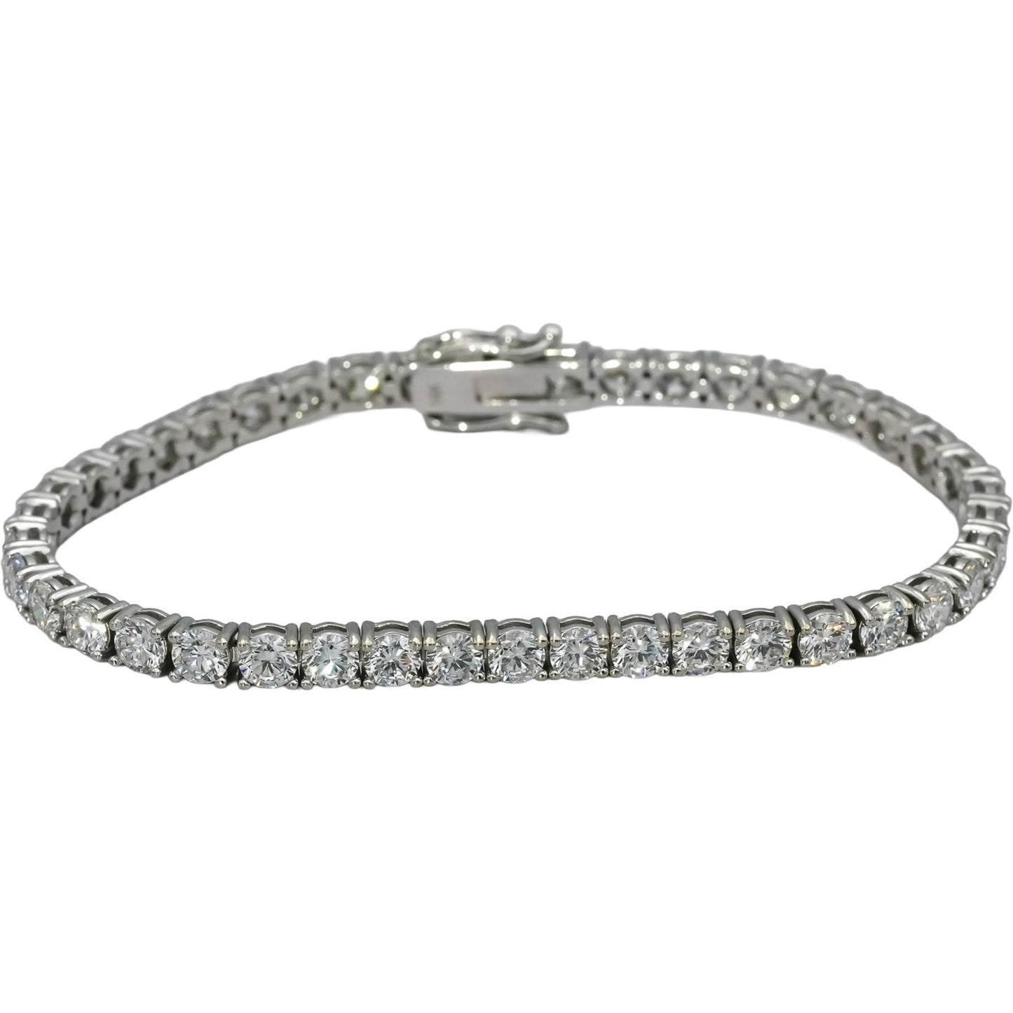 14k White Gold VS Round Lab-Grown Diamond Tennis Bracelet 9.45CT