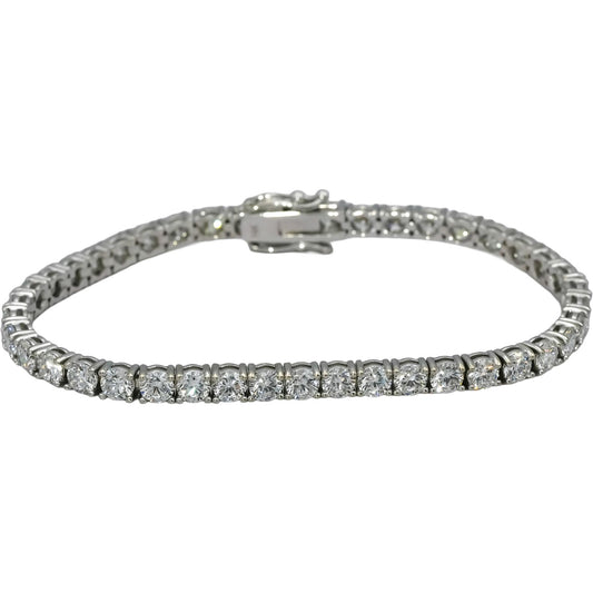 14k White Gold VS Round Lab-Grown Diamond Tennis Bracelet 9.45CT
