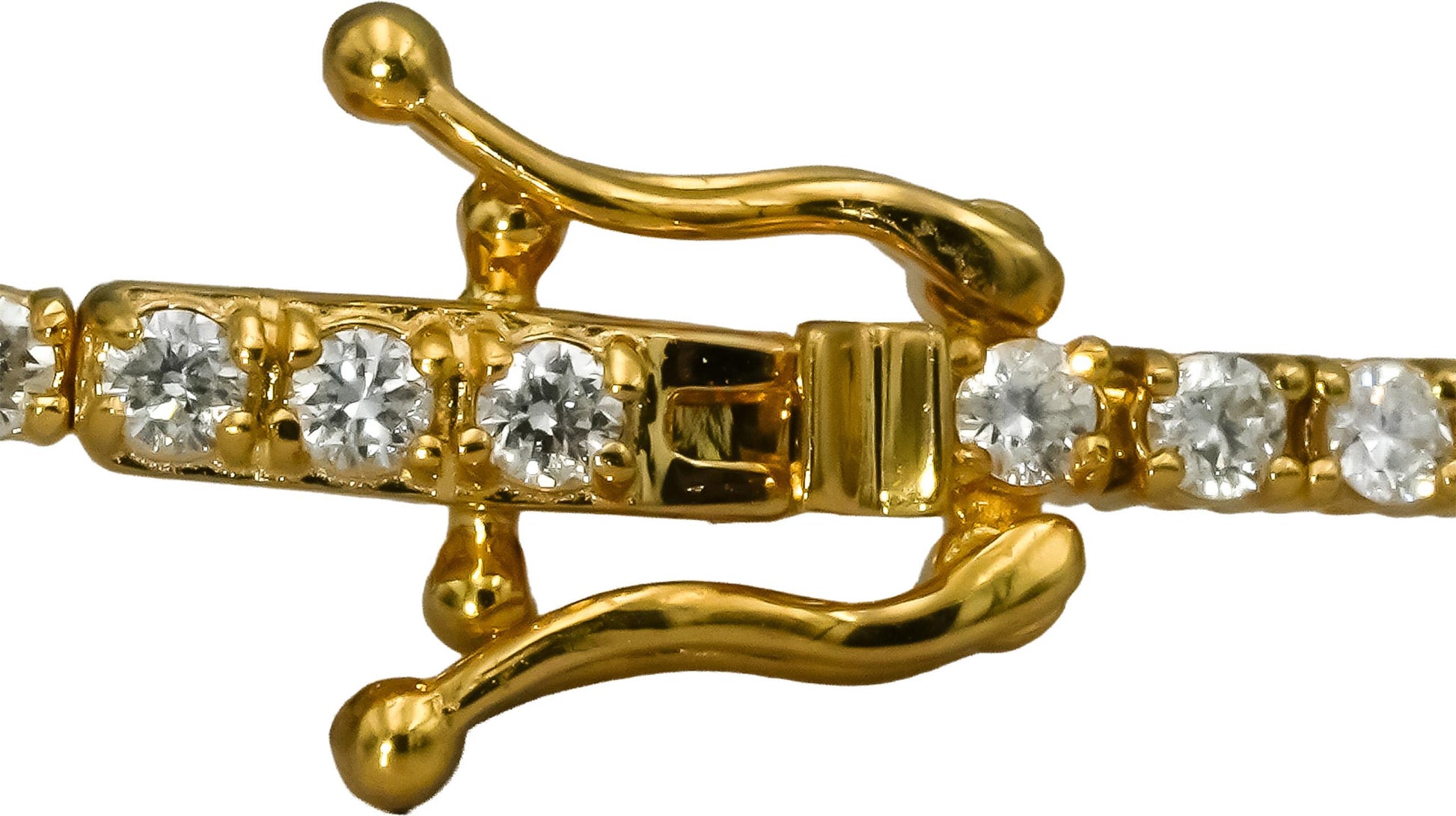 14k Yellow Gold VS Round Diamond Tennis Bracelet 1.65CT