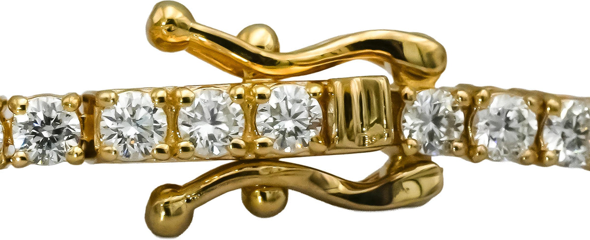 14k Yellow Gold VS Round Natural Diamond Tennis Bracelet 2.65CT
