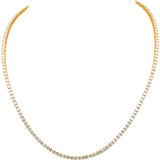 14k Yellow Gold VS Round Lab-Grown Diamond Tennis Necklace 7.81CT