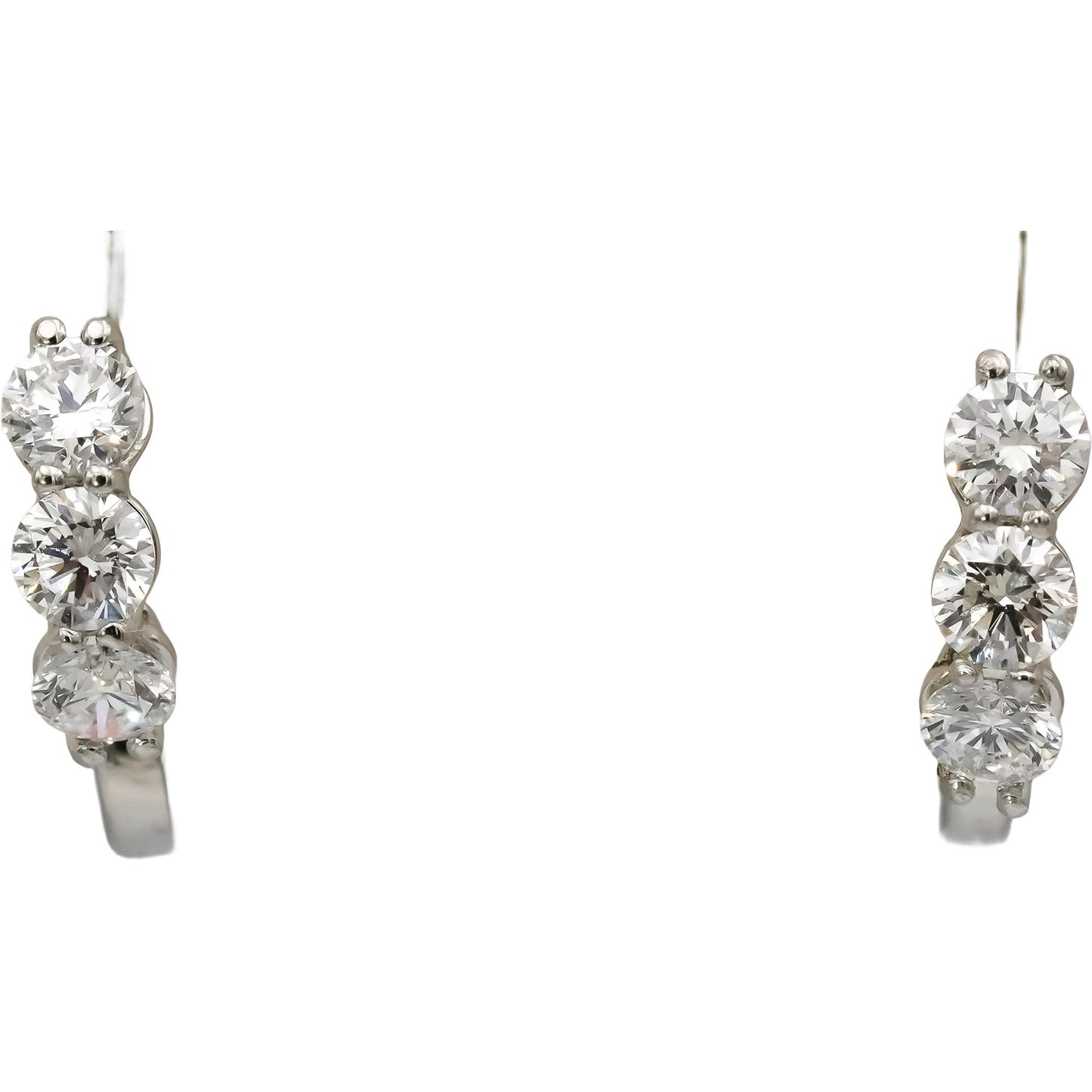 Platinum VS Round Lab-Grown Diamond Huggie Earrings 1.34CT