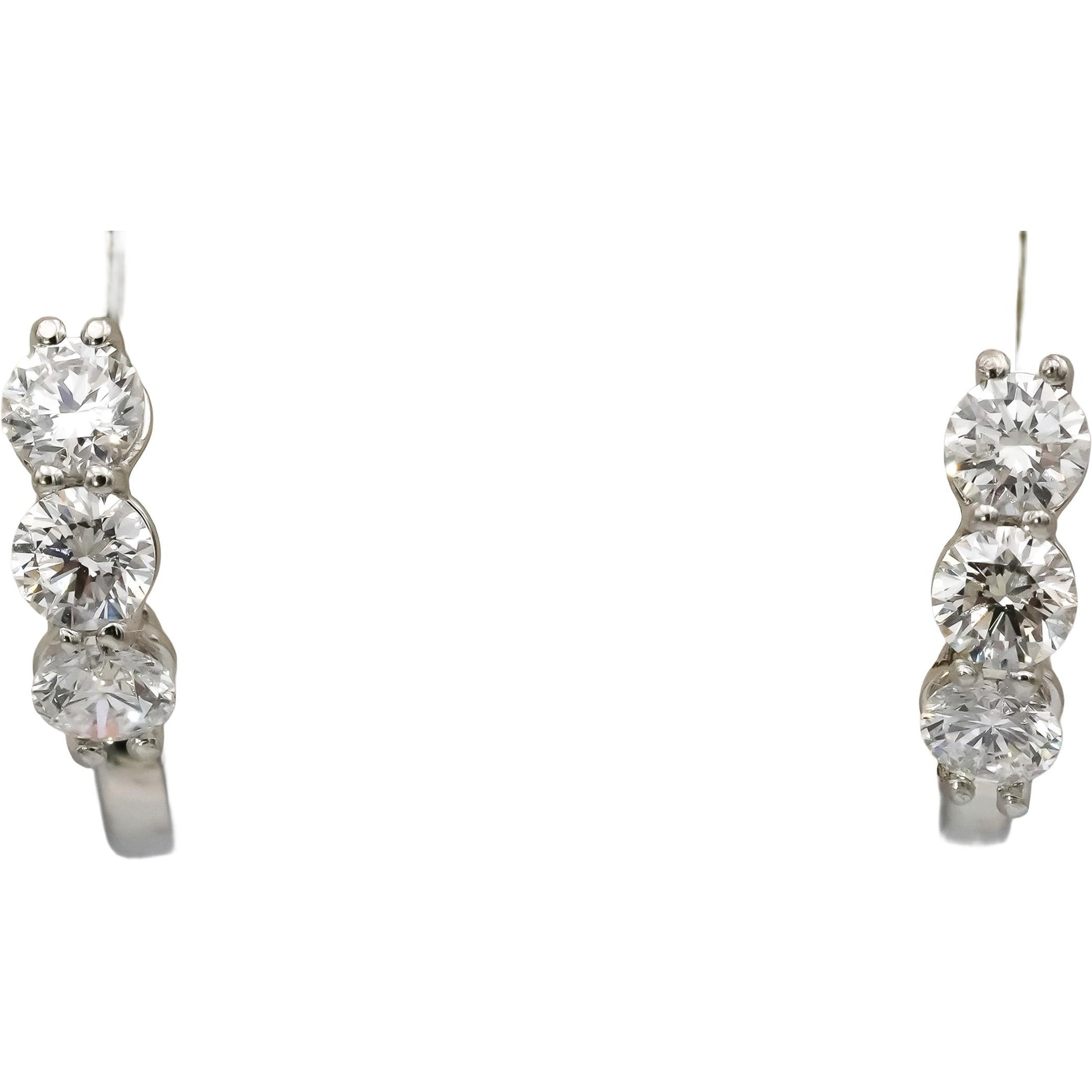 Platinum VS Round Lab-Grown Diamond Huggie Earrings 1.34CT