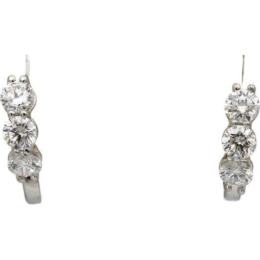 Platinum VS Round Lab-Grown Diamond Huggie Earrings 1.34CT