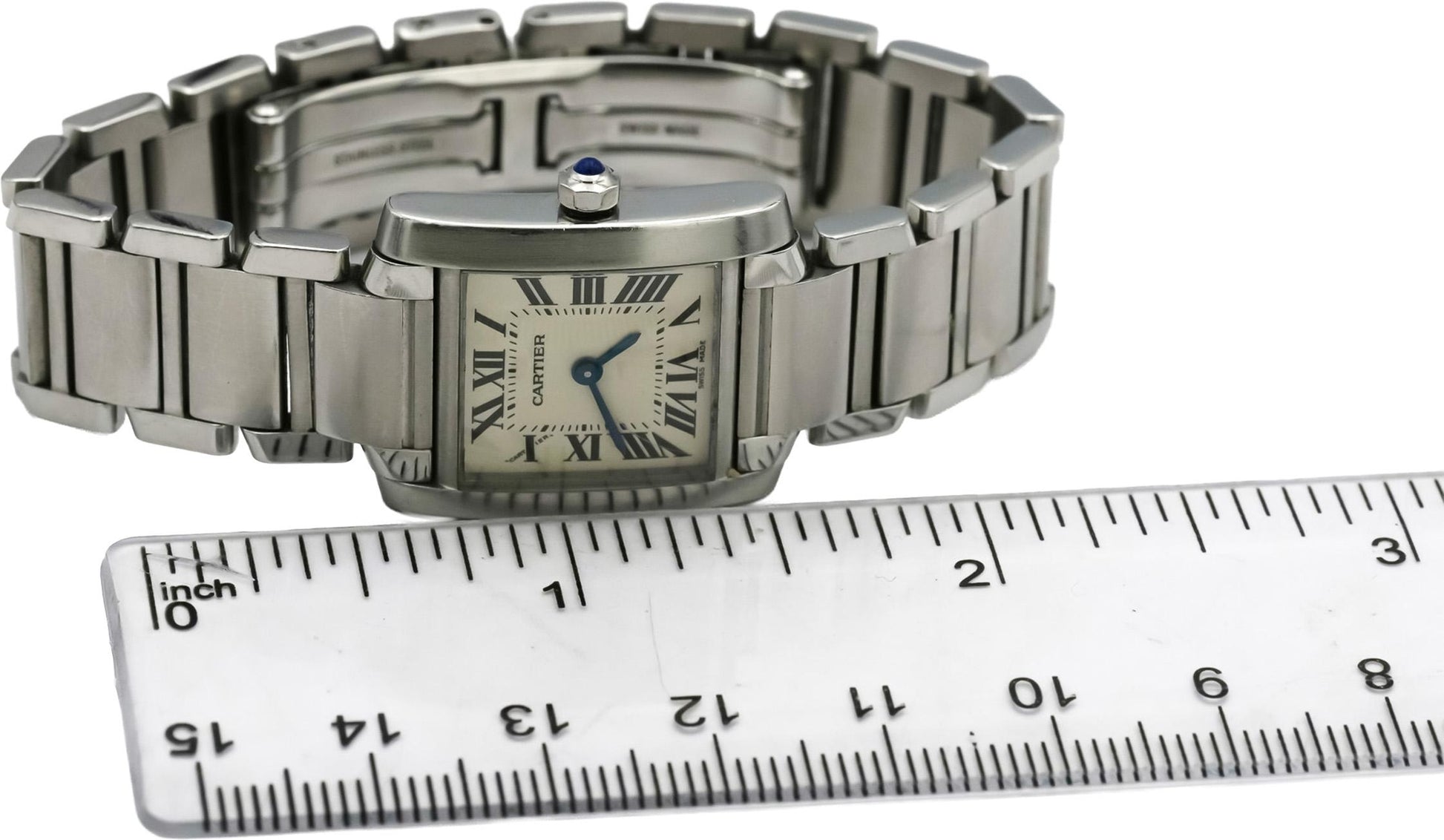 CARTIER Stainless Steel Tank Francaise Quartz Watch Ref 2384