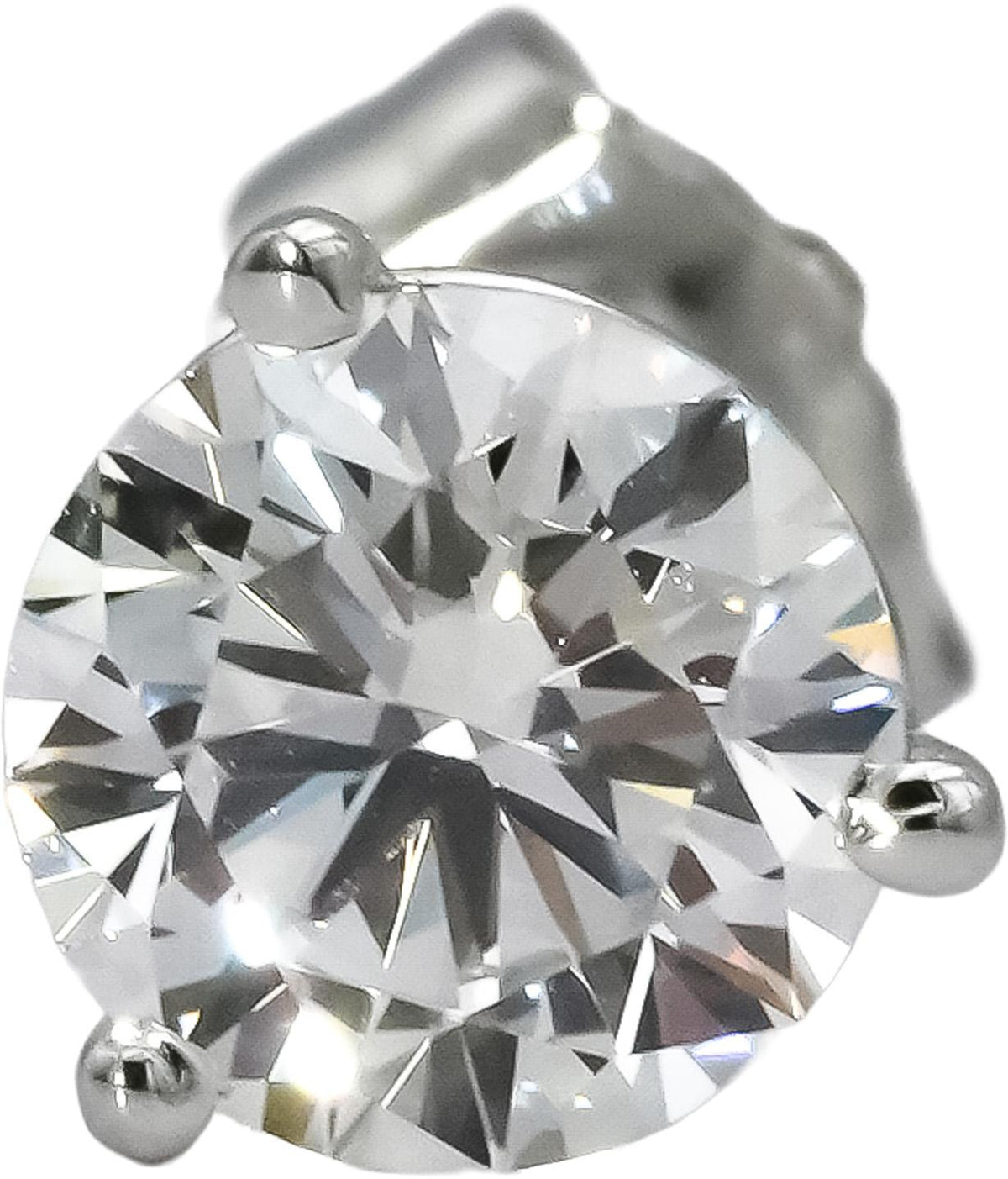 14k White Gold VS Round Lab-Grown Diamond Stud Earrings 1.42CT
