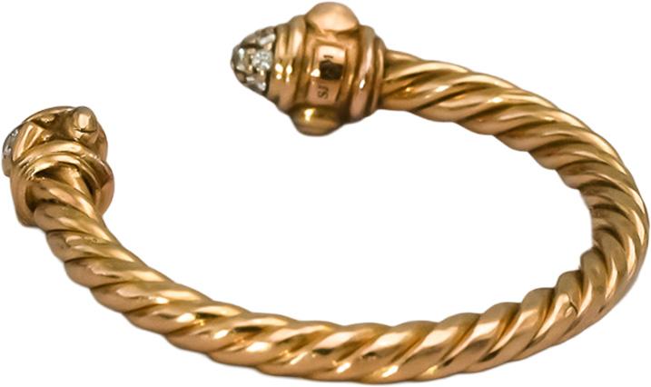 DAVID YURMAN 18k Rose Gold VS Diamond Renaissance Ring 0.10CT Size 6.75