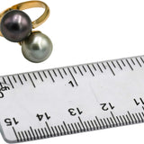 18k Yellow Gold 10mm Pearl Cocktail Ring Size 6