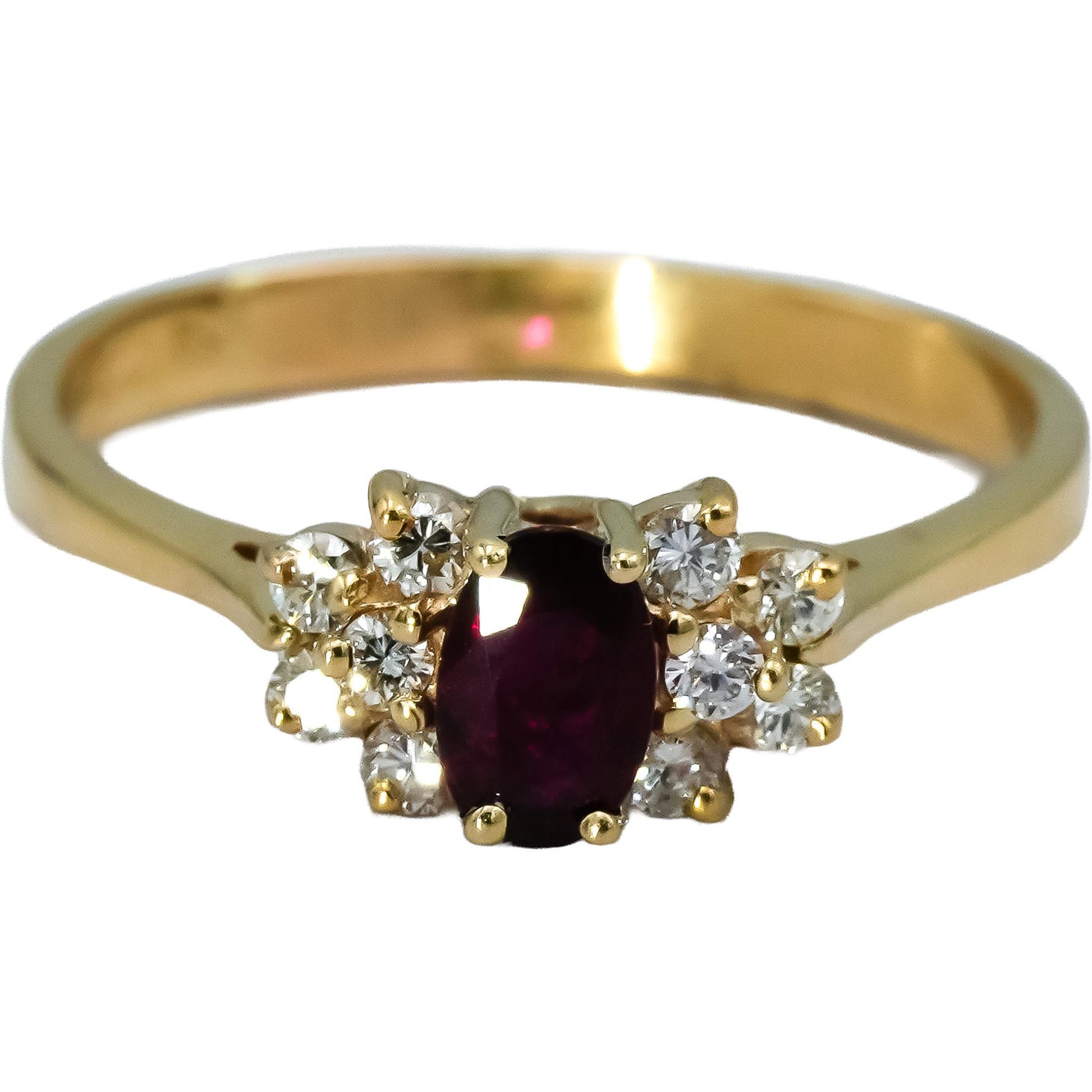 14k Yellow Gold Diamond and Ruby Cocktail Ring 0.75CT Size 8.5