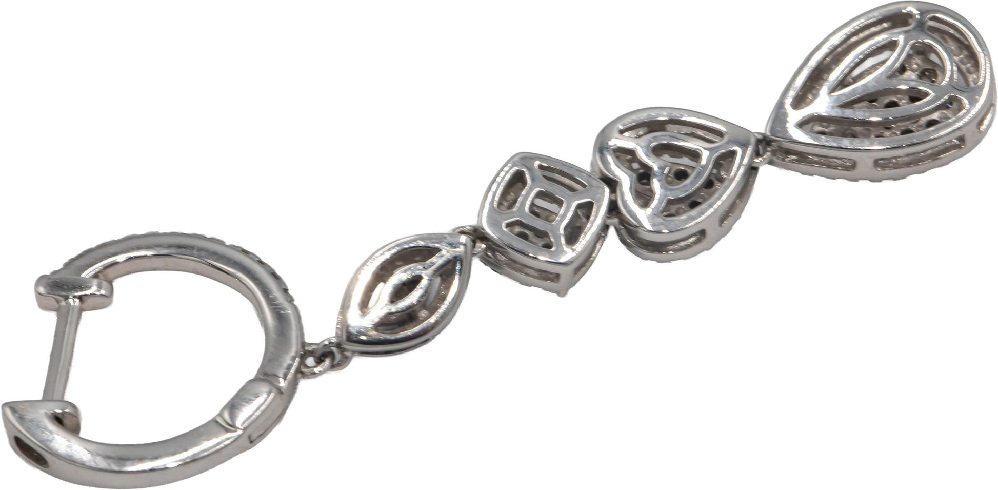 10k White Gold 1.0CT Diamond Drop Dangle Earrings