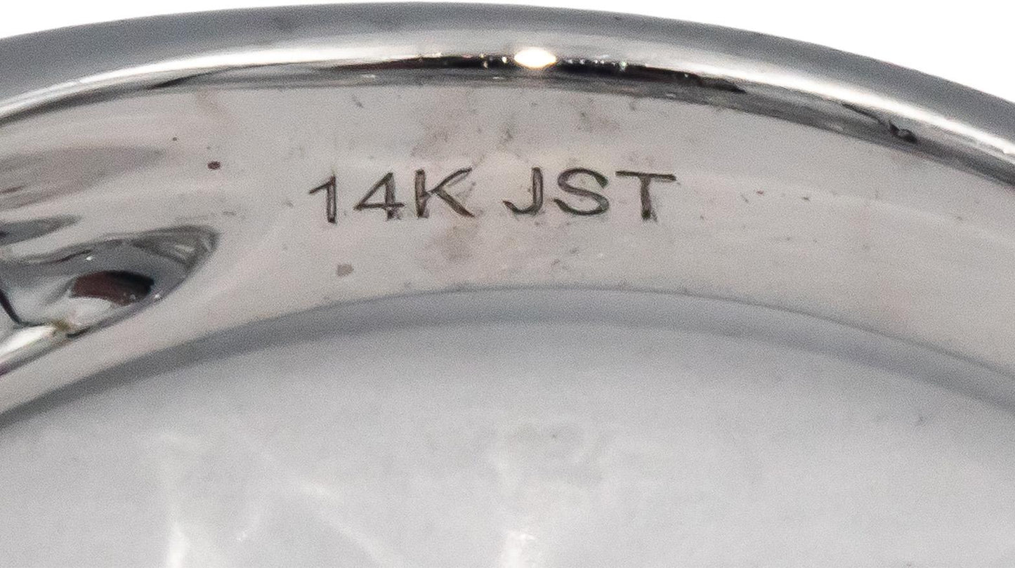 14k White Gold Round Diamond Engagement Ring 1.25CT Size 7