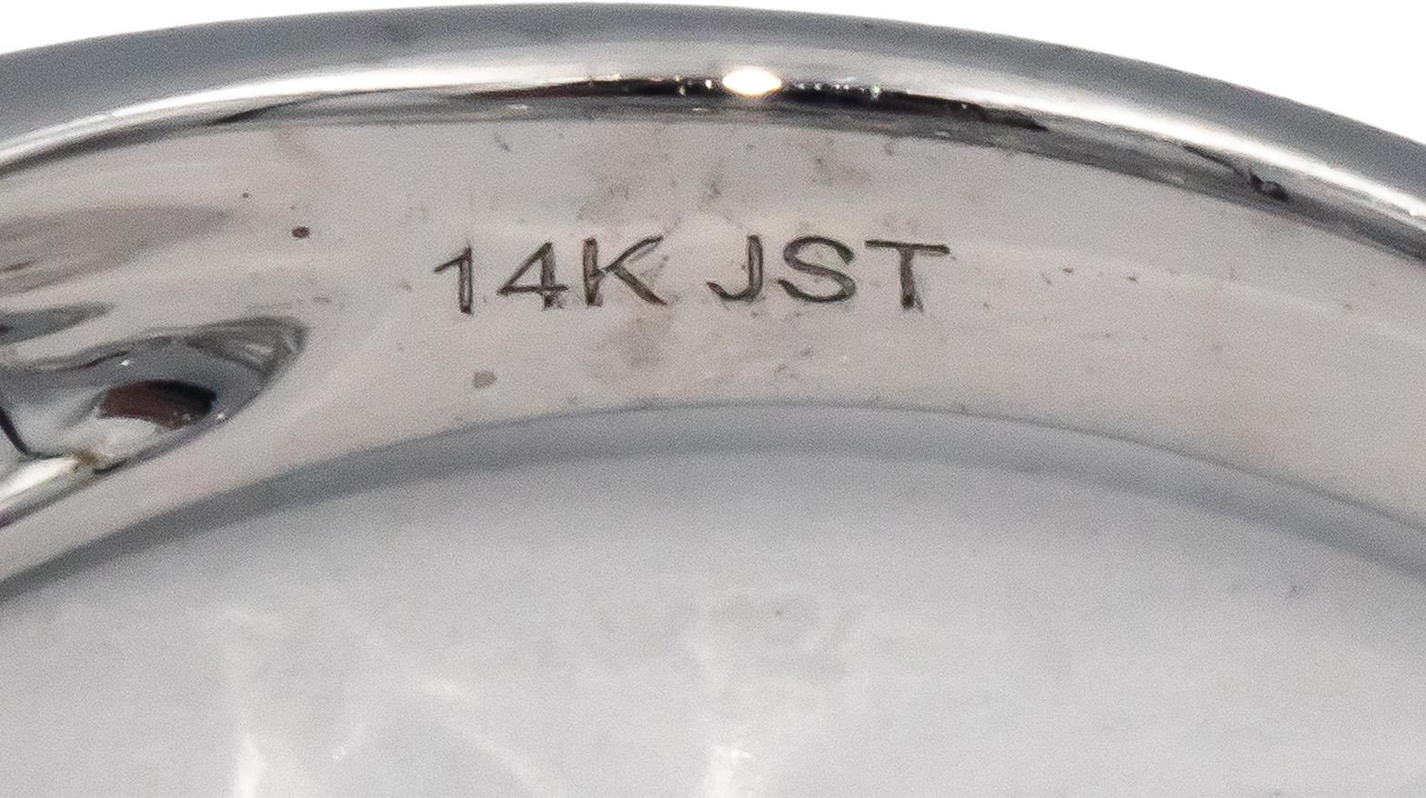 14k White Gold Round Diamond Engagement Ring 1.25CT Size 7