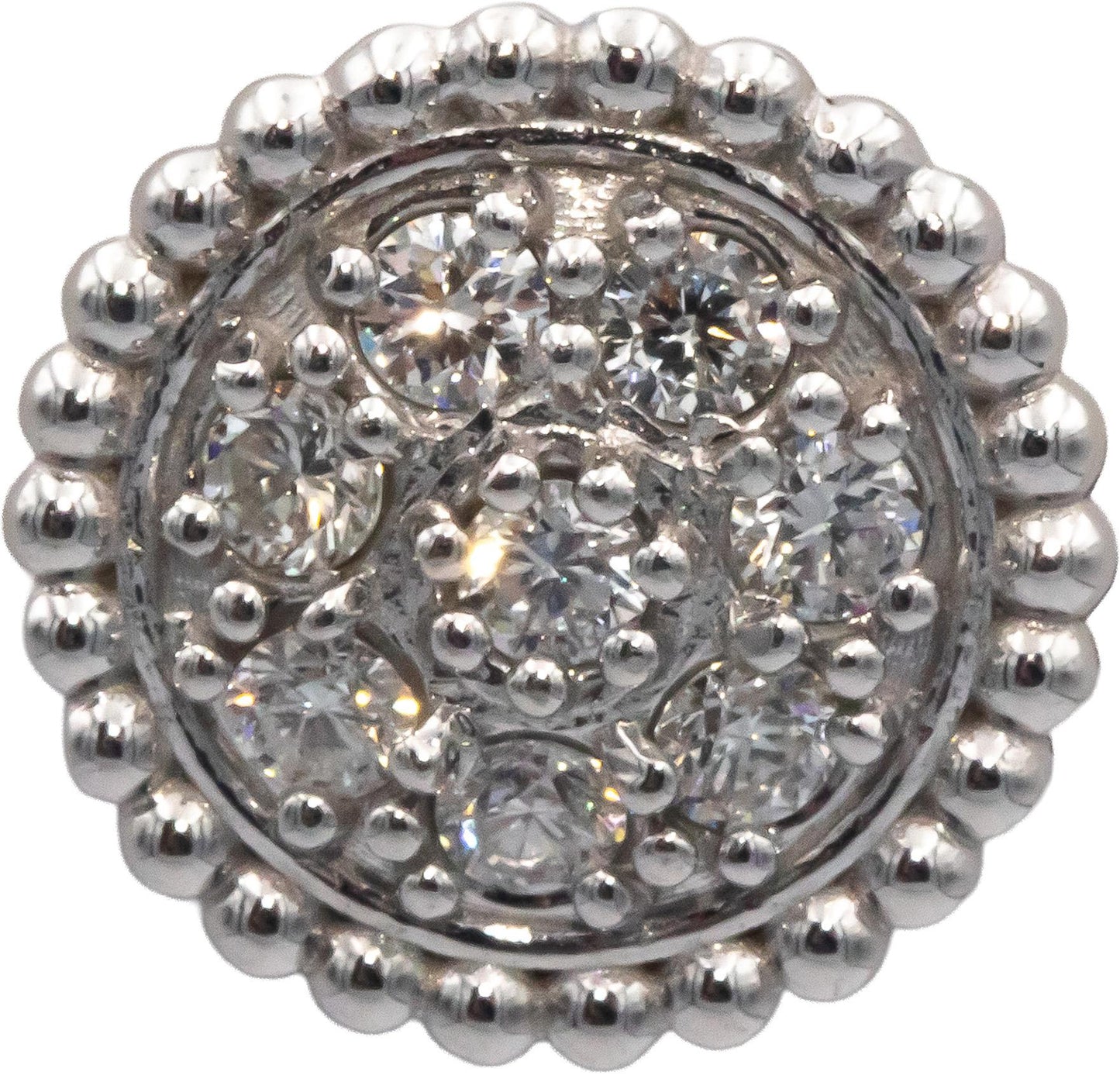 14k White Gold 0.50CT VS Diamond Round Cluster Stud Earrings