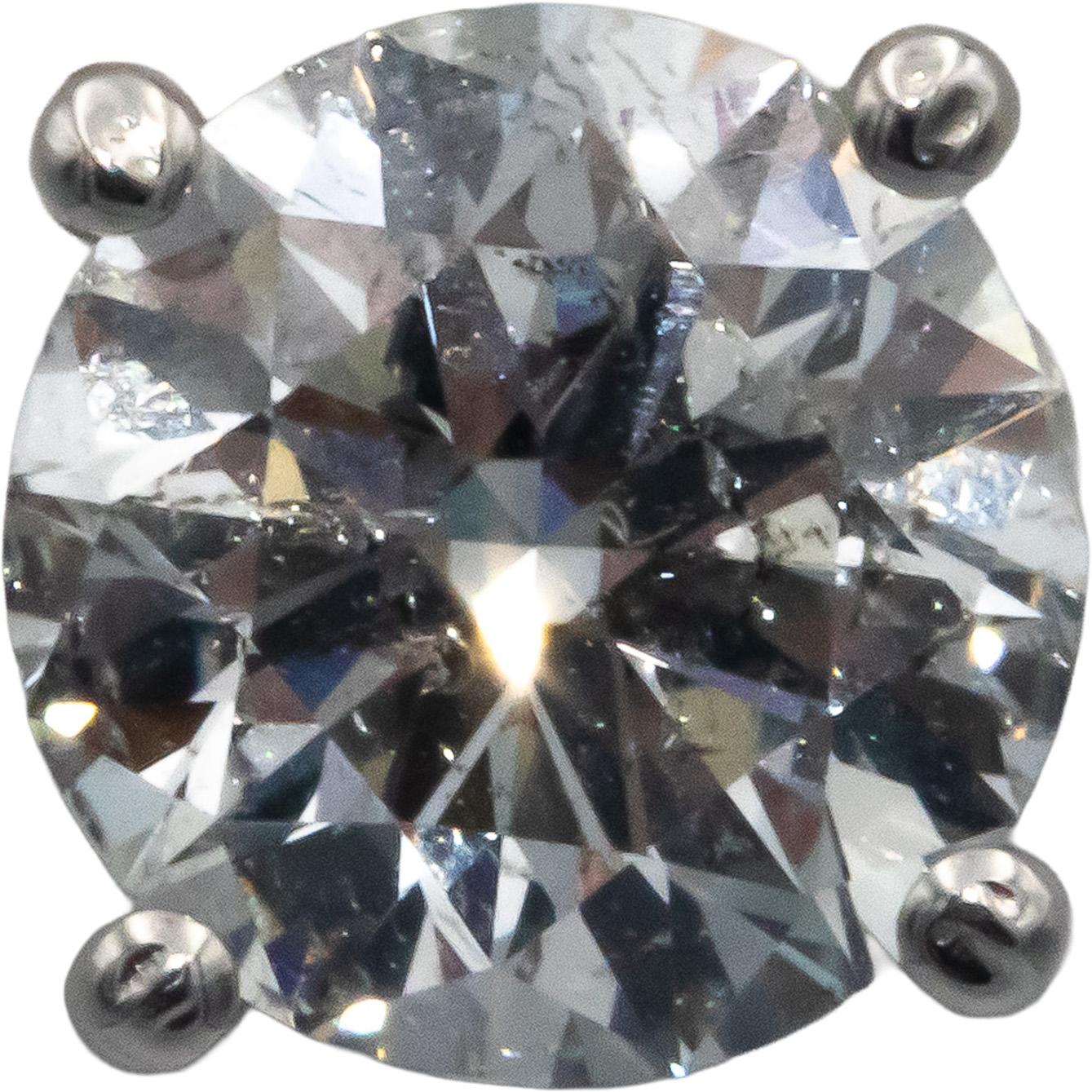 14k White Gold Round Diamond Martini Setting Stud Earrings 1.82CT