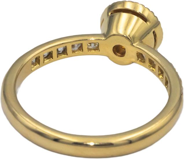 18k Yellow Gold 0.75CT VS1 - VS2 Diamond and Citrine Halo Ring Size 7