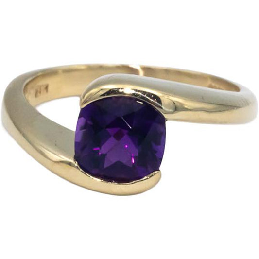 14k Yellow Gold Jewelry Oval Cut Amethyst Solitaire Ring 1.50CT Size 7