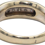 14k White and Yellow Gold Diamond Men's Band Ring 0.25CT Size 8.75