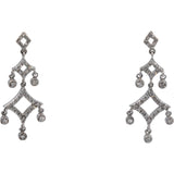 14k White Gold Round Diamond Chandelier Dangle Earrings 1.0CT