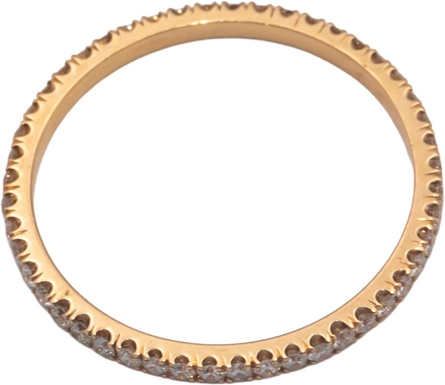 18k Rose Gold 0.38CT VS Diamond Wedding Anniversary Stackable Band Ring Size 7