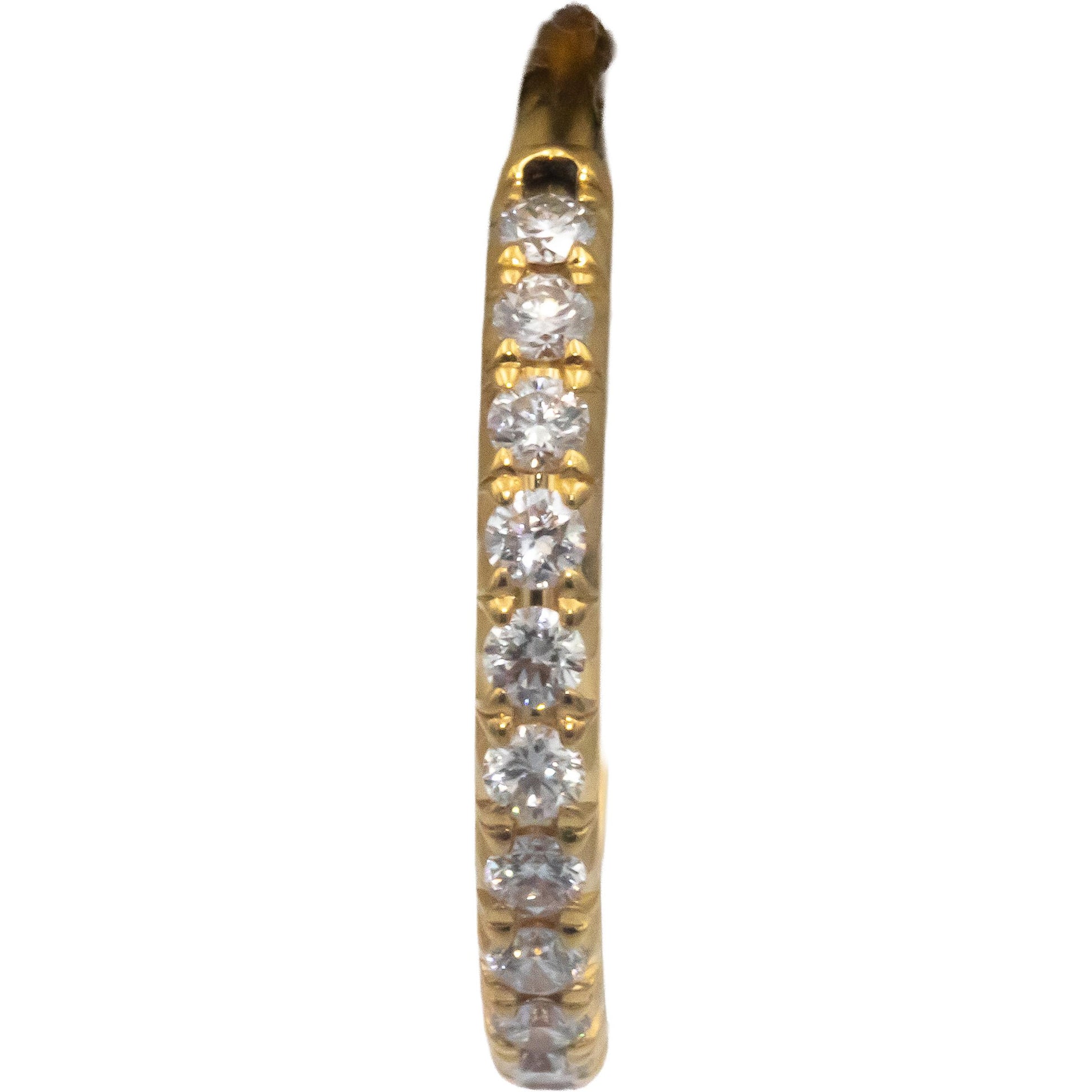 TIFFANY & CO. 18k Gold 0.30CT VS Diamond Metro Hoop Stud Earrings $4150 Retail