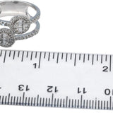 10k White Gold Diamond Split Band Double Halo 0.50CT Ring Size 7