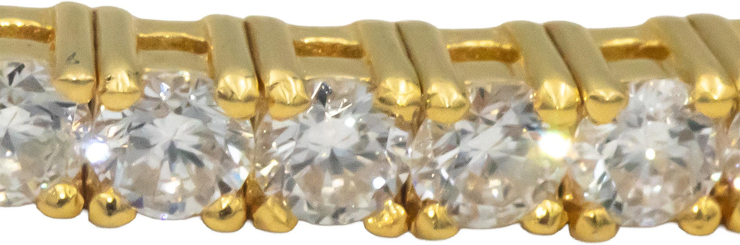 14k Yellow Gold 1.70CT Round Cut Lab Grown Diamond Semi-Flexible Bangle Bracelet