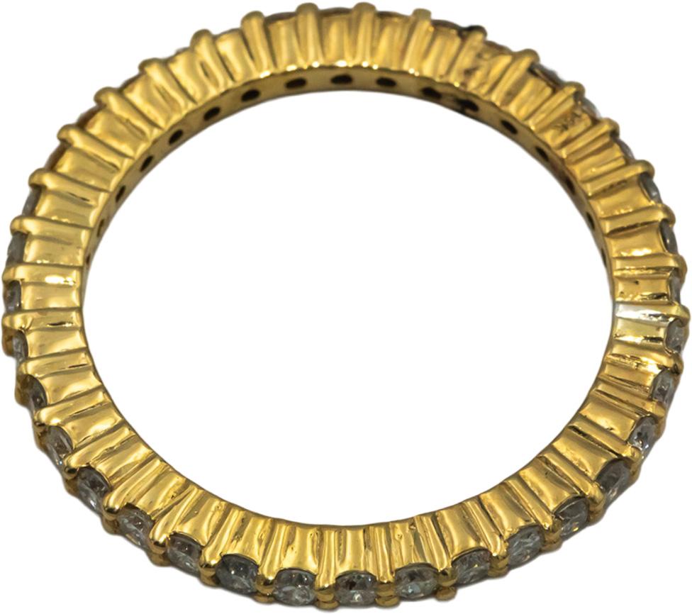 18k Yellow Gold Round Diamond Stackable Eternity Band Ring 0.77CT Size 6