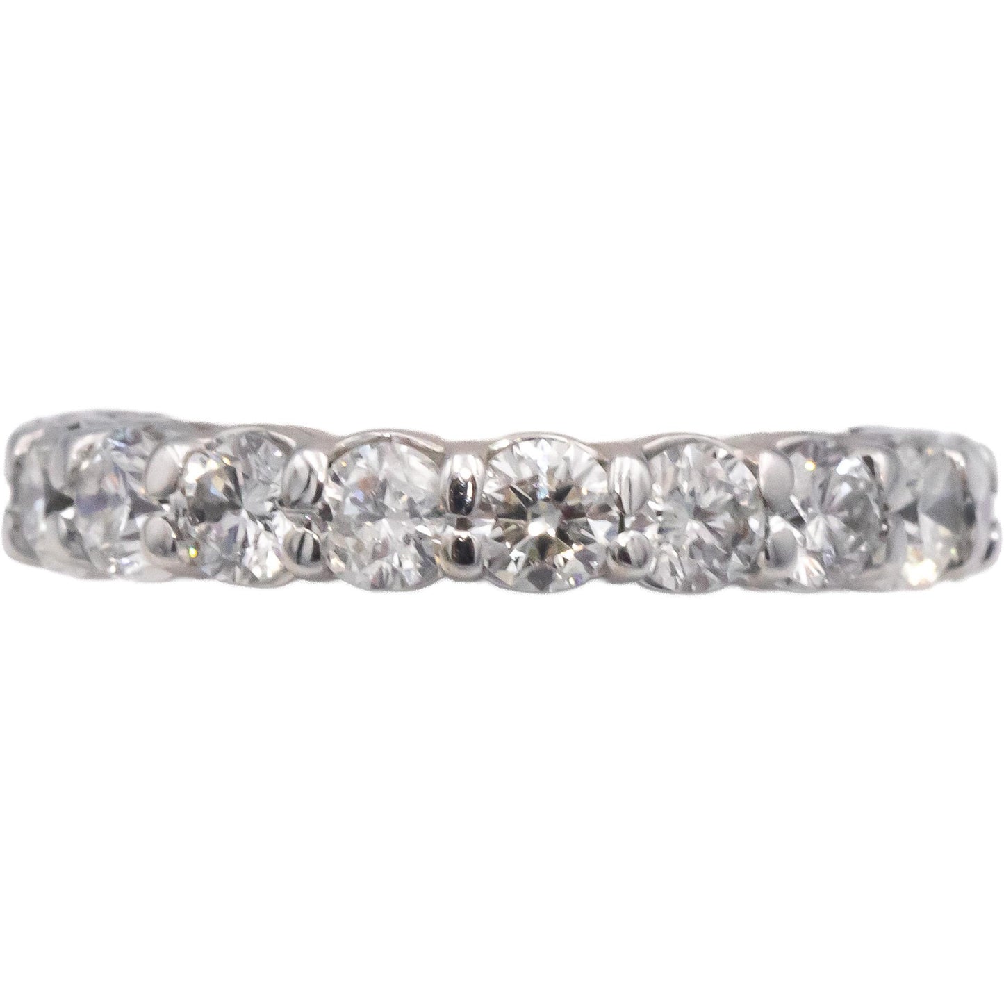 14k White Gold Round Cut Diamond Eternity Band Ring 2.85CT Size 5.25